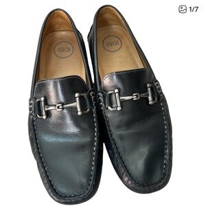 Mens Nordstrom 1901 Black Leather Loafers Drivers 10M. Similar to Gucci